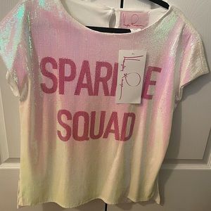 Hayley Paige ‘Sparkle Squad’ t-shirt ✨ Size: L. Never worn. Tags still on.
